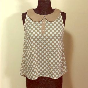 Sleeveless Top with Polka Dots